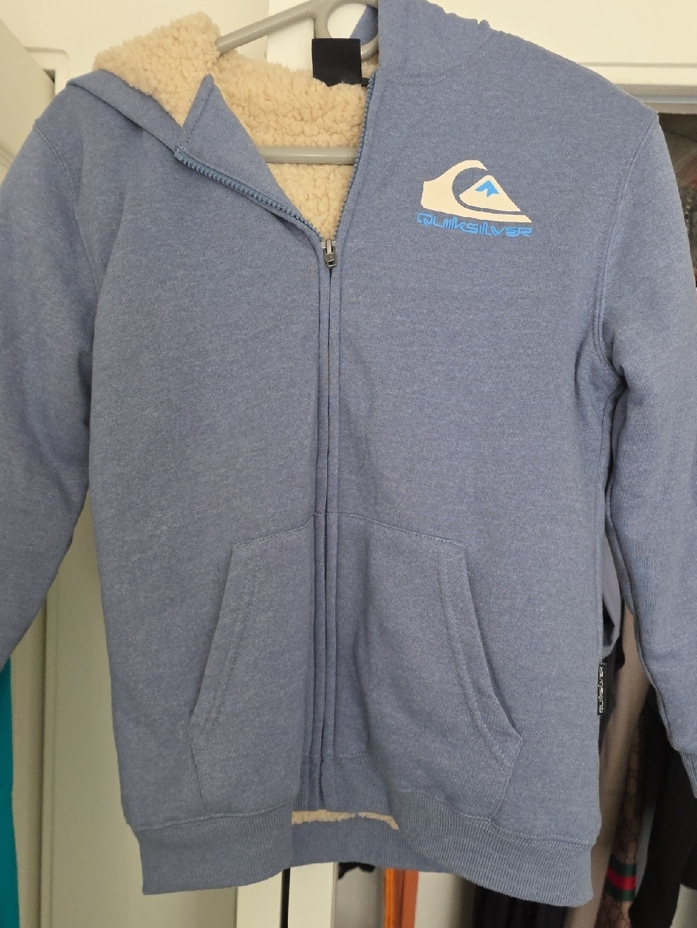 Quiksilver Light Blue Full-Zip Sherpa Hoodie